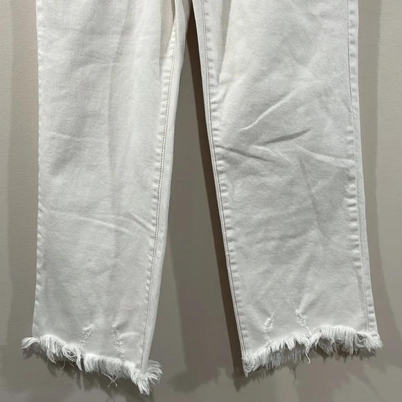 NWOT INC International Concepts Denim Jeans High Rise Wide Leg Crop Raw … - Picture 3 of 16